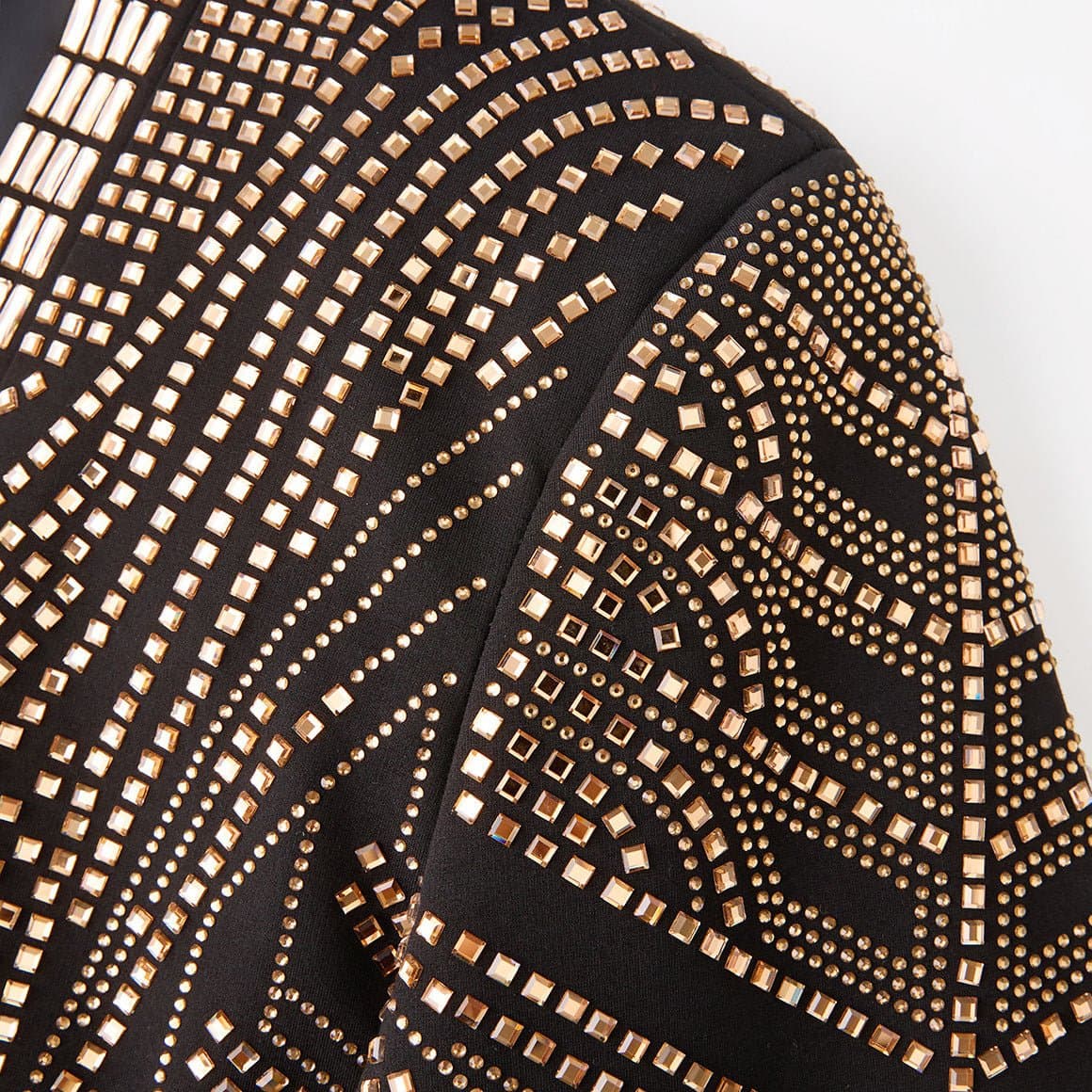 Obsidian & Gold Crystal Dinner Jacket - Gilded Pharaoh Slim Fit Men's Jacket