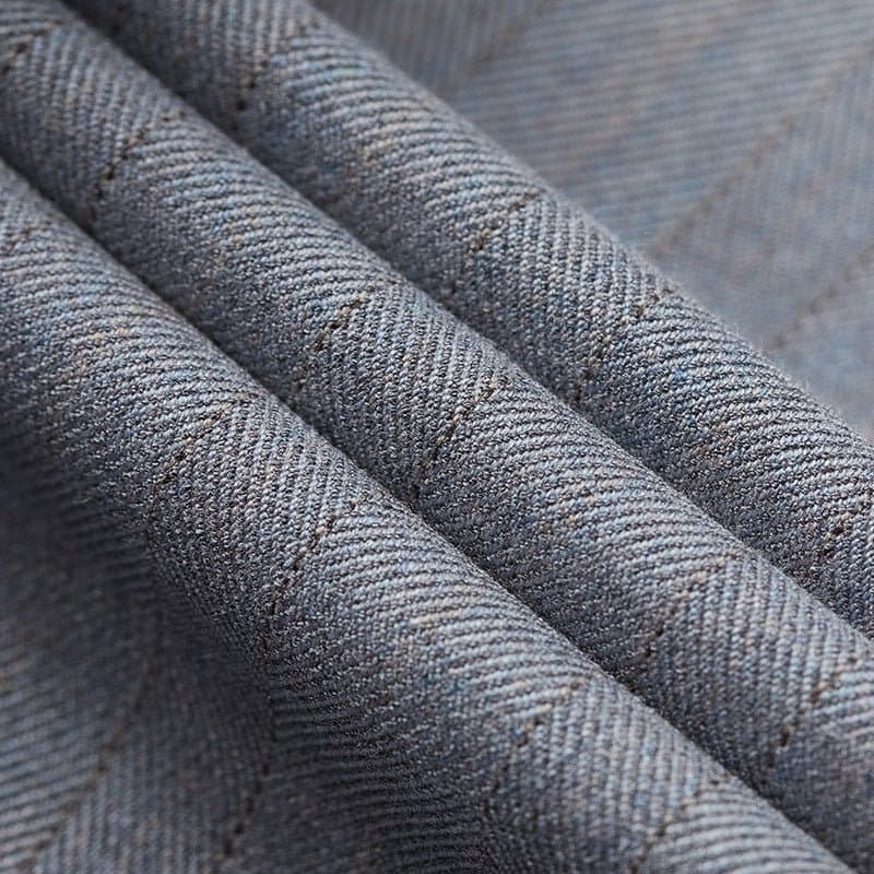 Sterling Pinstripe Light Grey Textured 3-Piece Slim Fit Suit Set - Jacket Vest Trousers