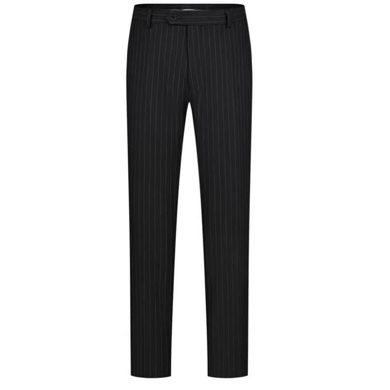 Obsidian Sentinel Midnight Black Pinstripe 2-Piece Slim Fit Suit - Jacket and Trousers