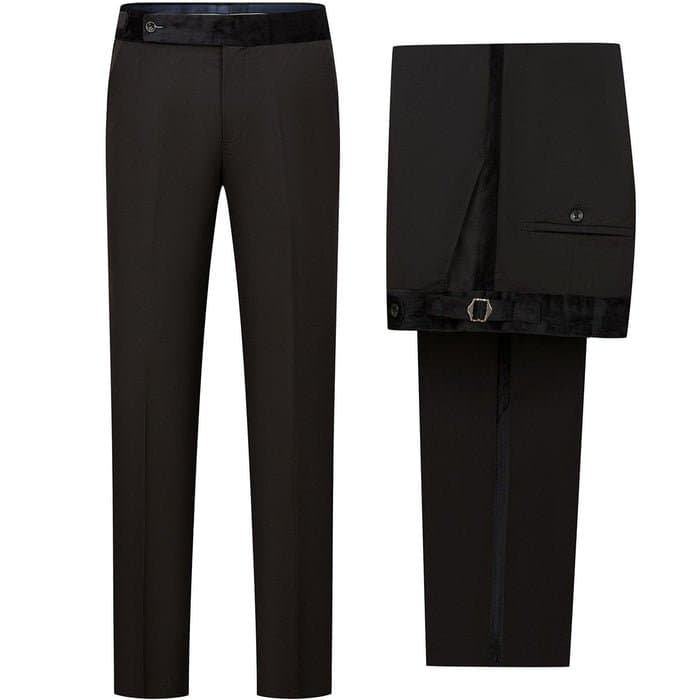 Black Velvet Gold Braided Hussar Tuxedo Jacket and Trousers Set