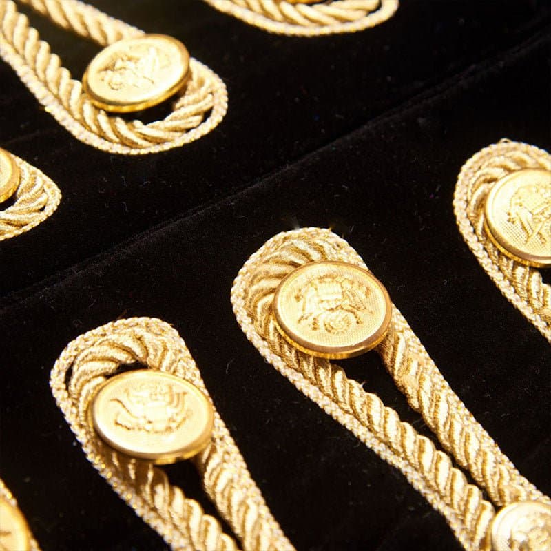 Citadel Chevalier Black Velvet Gold Braided Tuxedo Set 2-Piece Jacket Trousers
