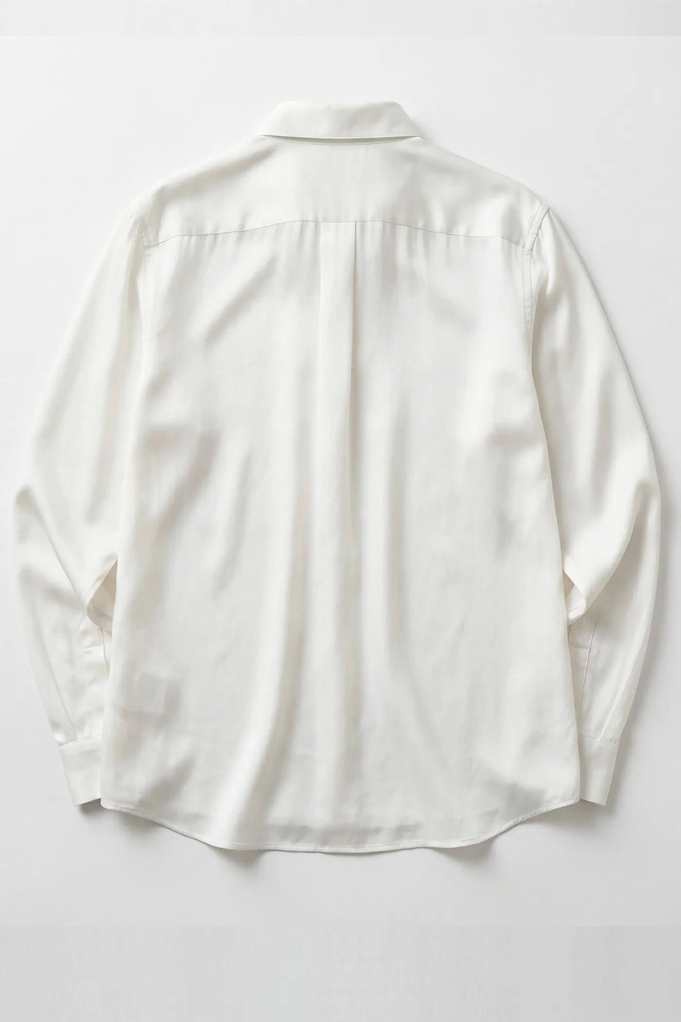 Men's Silk Satin Long Sleeve Shirt Black White Relaxed Fit Polyester Spandex