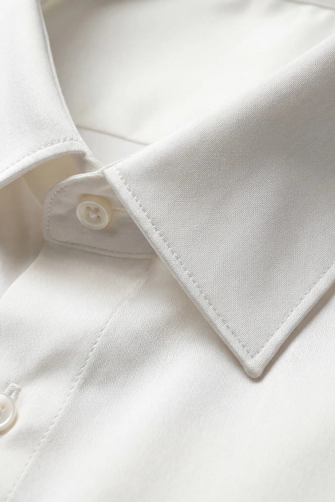 Men's Silk Satin Long Sleeve Shirt Black White Relaxed Fit Polyester Spandex