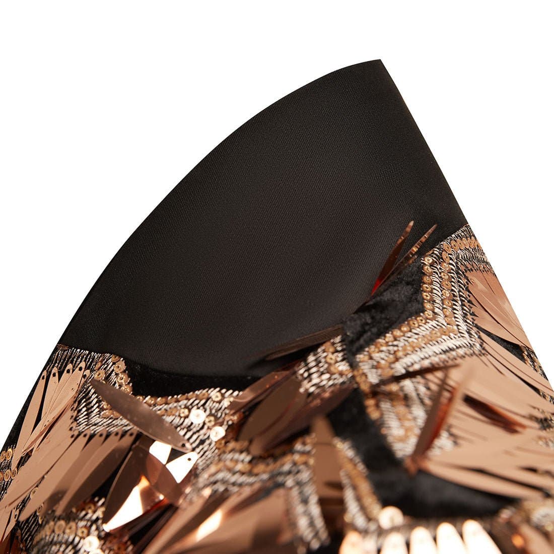 Phoenix Bronze Layered Sequin Tuxedo Set with Black Satin Shawl Lapel Jacket and Trousers