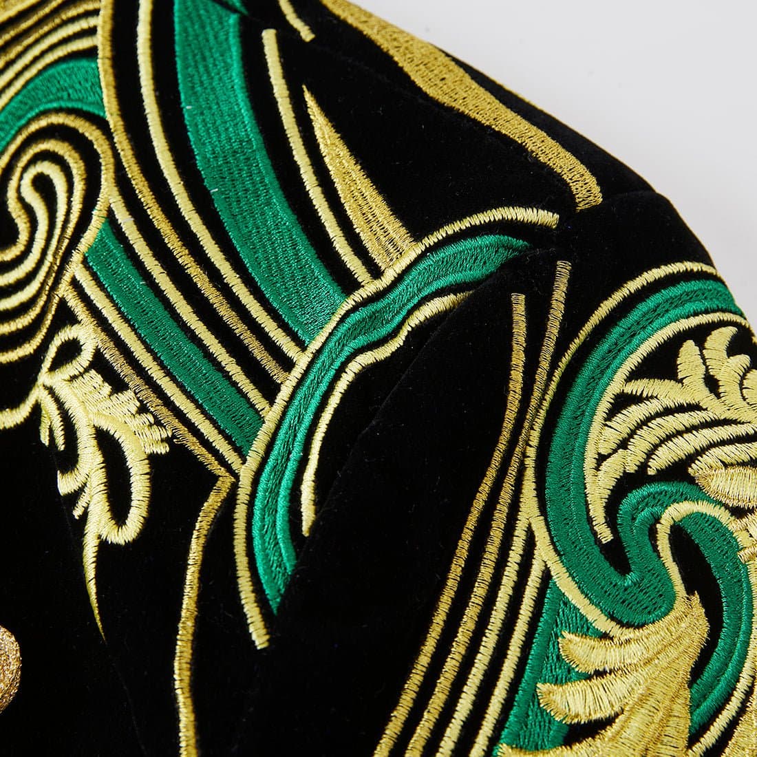Black Velvet Gold Braided Hussar Tuxedo Jacket and Trousers Set