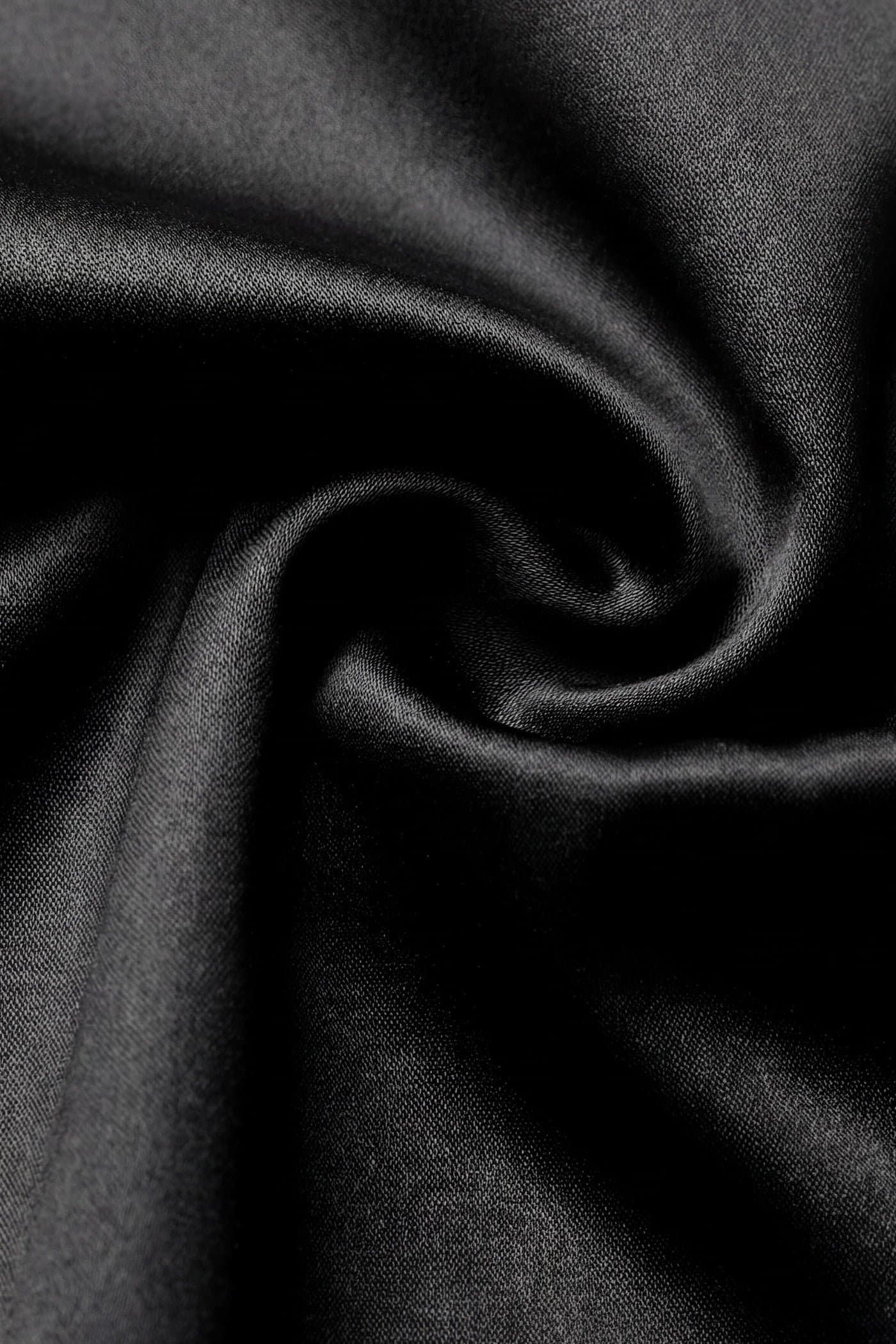 Men's Silk Satin Long Sleeve Shirt Black White Relaxed Fit Polyester Spandex