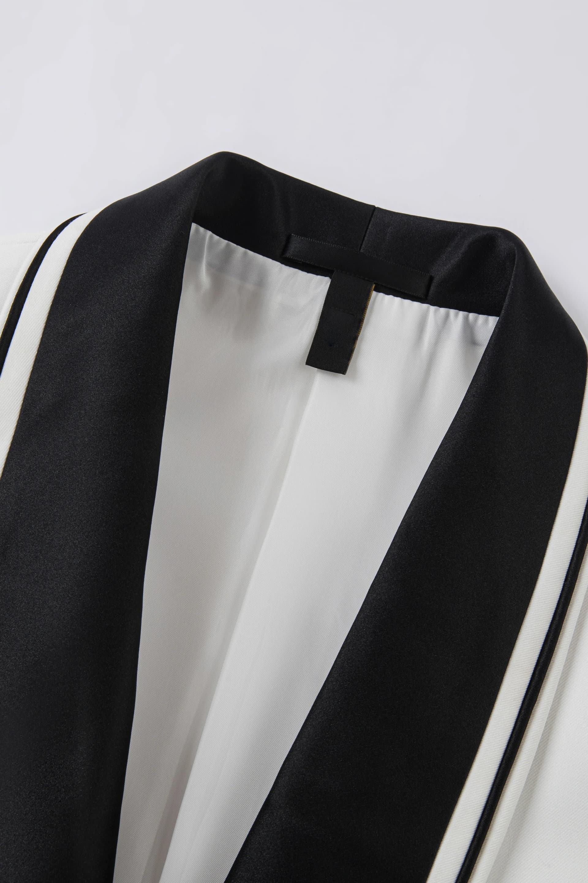 Alabaster Horizon White Black Satin Shawl Collar 3-Piece Slim Fit Tuxedo Set