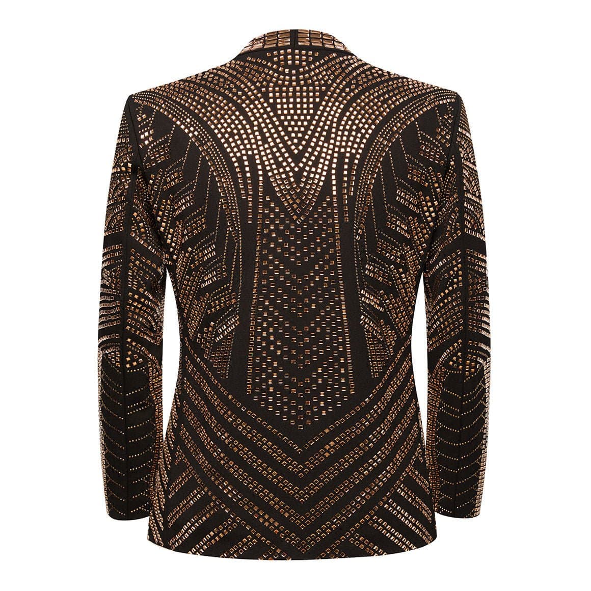 Obsidian & Gold Crystal Dinner Jacket - Gilded Pharaoh Slim Fit Men's Jacket