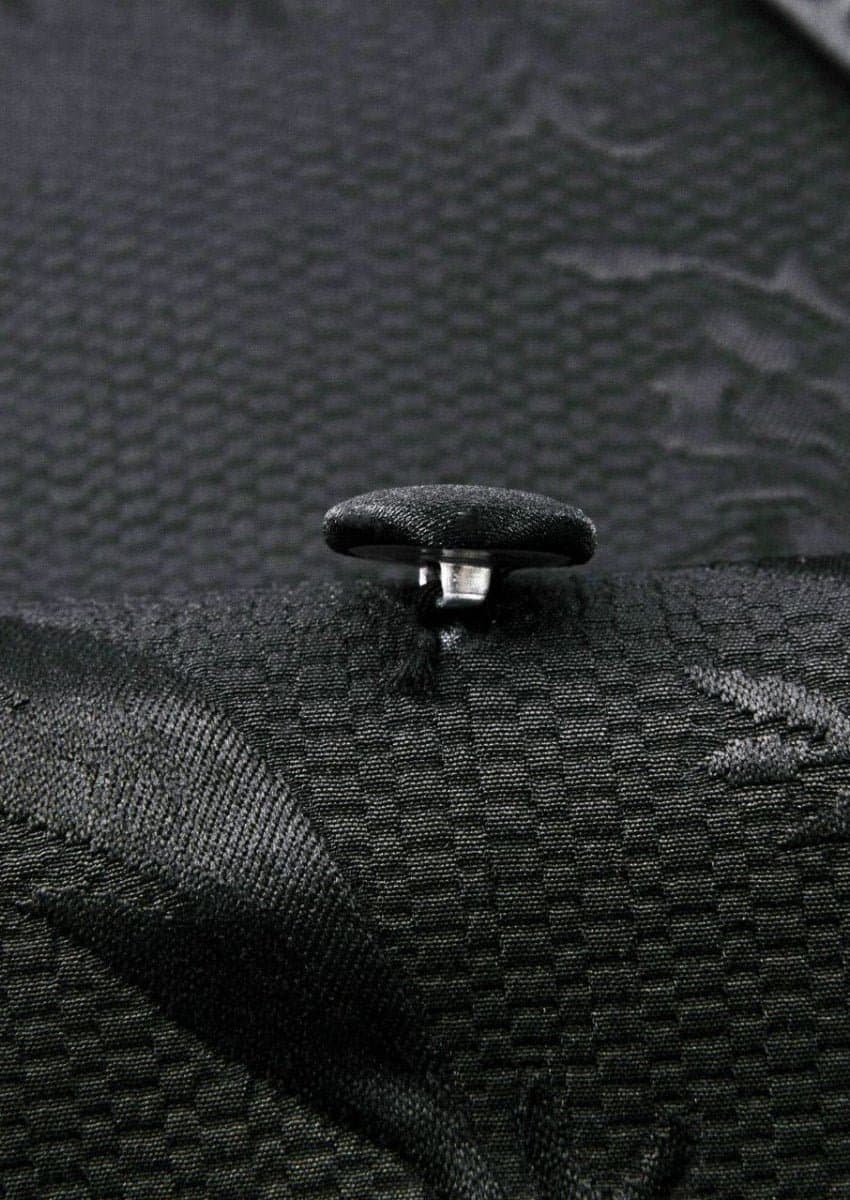 Onyx Prism Black Jacquard Diamond 2-Piece Tuxedo Set - Double-Breasted Jacket and Trousers