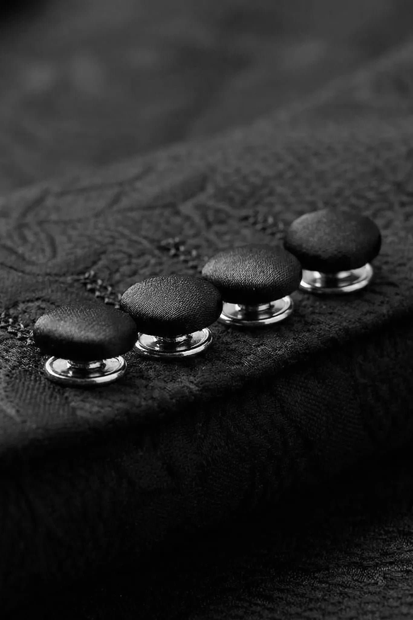 Onyx Prism Black Jacquard Diamond 2-Piece Tuxedo Set - Double-Breasted Jacket and Trousers