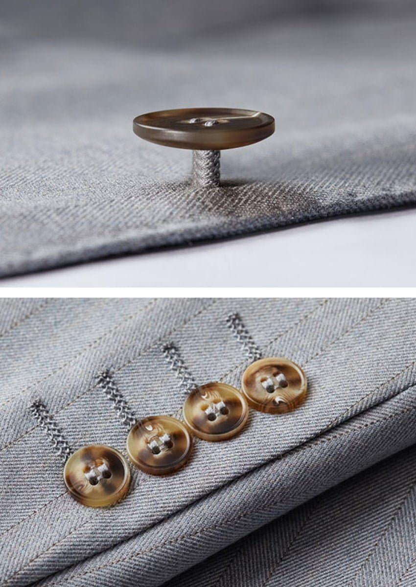 Sterling Pinstripe Light Grey Textured 3-Piece Suit Set - Modern Slim Fit Jacket Vest Trousers